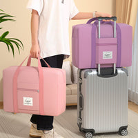 Foldable Waterproof Travel Duffel Bag with Trolley Sleeve for Luggage Organization