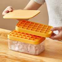 Food-Grade Silicone Ice Cube Tray with Lid and Storage Bin, Large Capacity for Home Refrigerators
