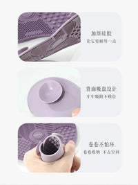 Silicone Makeup Brush Cleaning Mat with Drying Net and Cleaning Soap Set