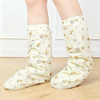 Cotton Lined Thickened Knee-High Socks for Men and Women, Warm Sleep Socks
