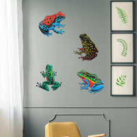 Colorful Iron Frog Wall Decor for Garden, Lawn, Fence, and Indoor Walls