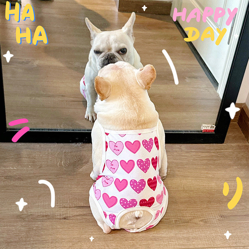 Pet Dog Cat Cotton Physiological Pants with Suspenders for Menstrual Period Anti-Harassment
