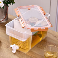 Large Capacity Cold Water Pitcher with Spigot for Refrigerator, Food-Grade Plastic Beverage Dispenser for Iced Drinks and Juice