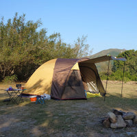 Outdoor 2-4 Person Camping Tent with 1 Room and 1 Hall, Double Layer Waterproof for Family Travel