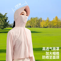 2024 Summer UV Protection Ice Silk Sun Cape for Cycling with Large Brim