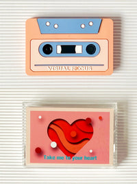 Voice Recorder Greeting Card with Cassette Tape Design for Love Messages