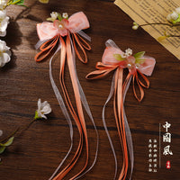 Girls' Hanfu Hair Clips with Ribbons, Chinese Style Princess Hair Accessories for Kids