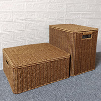 Hand-Woven Imitation Rattan Storage Basket for Living Room, Books, Snacks, Sundries, Bathroom, Laundry, Cabinet Organization