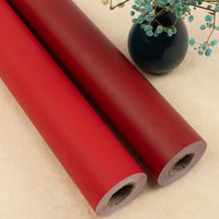 Self-Adhesive Red PVC Wallpaper for Walls, Waterproof Decorative Film