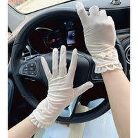Women's Short Fingerless Sun Protection Gloves for Driving & Cycling