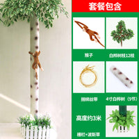 Artificial Birch Tree Bark Pipe Cover with Greenery for Home Decor