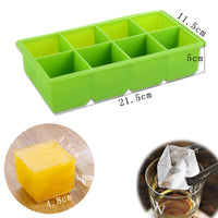 Silicone Square Ice Cube Tray for Whiskey Cocktails and Baby Food