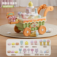 Kids' Electric Musical Ice Cream & Candy Cart Play Set with Lights & Sounds, 38-Piece