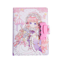 Arale Password Lock Diary Notebook with Colorful Pages for Students