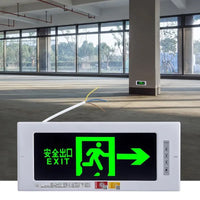 Recessed Emergency Exit Sign LED Light for Wall Mounting, Fire Escape Route Indicator
