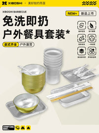 Disposable Outdoor Dinnerware Set for Camping, Picnics, and BBQs