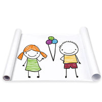 Kids' Drawing Paper Roll, Extra Long Art Paper for Toddlers, Mess-Free Wall-Friendly Painting Canvas