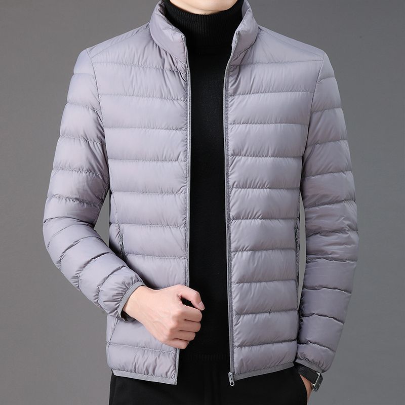 Men's Lightweight Winter Cotton Padded Jacket Stand Collar Warm Coat