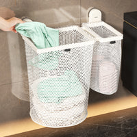 Wall-Mounted Suction Cup Laundry Hamper Foldable Large Capacity Clothes Storage Basket