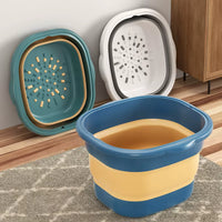 Foldable Foot Spa Basin with Massage Rollers for Home and Travel, Portable Foot Soaking Tub for Calf Height
