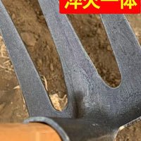 Hardened Manganese Steel 3-Tine Rake for Gardening and Weeding