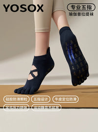 Professional Non-Slip Yoga Pilates Toe Socks for Women, Cross-Strap Ballet Style