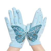Figure Skating Training Gloves with Rhinestones for Kids and Adults
