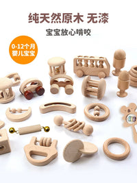 Newborn Baby Rattle Teether Toy - Beechwood Early Education Soothing Handbell for 0-1 Year Olds