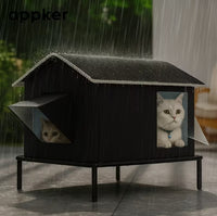 Outdoor Waterproof Insulated Pet House for Cats and Small Dogs, All-Season Weatherproof Shelter