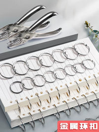 Loose Leaf Metal Binder Rings for Notebooks, Cards, and Documents - Assorted Sizes