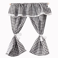 Rizuola 1:12 Dollhouse Miniature Plaid Curtains for Windows