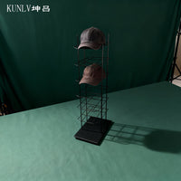 Multi-Layer Freestanding Hat Display Rack for Retail Stores - Baseball Cap Organizer