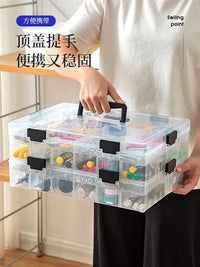 Multi-Grid Portable Transparent Storage Box for Small Parts, Screws, Electronic Components, and Building Blocks