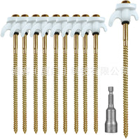 Gold Threaded Tent Stakes with Luminous Head for Outdoor Camping