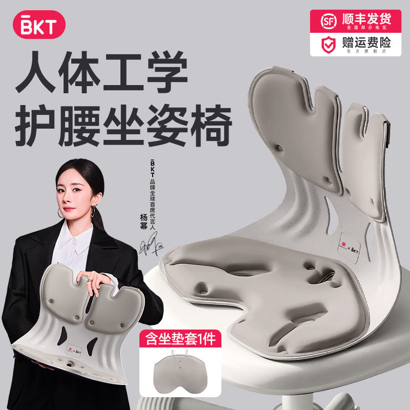 BKT Memory Foam Lumbar Support Cushion for Office Chair and Study