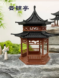 Chinese Ancient Pavilion Miniature Landscape Ornament for Garden and Patio