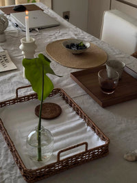 Japanese Wabi-Sabi Style Cotton Linen Tablecloth Solid Color Minimalist Chinese Nordic Fabric Table Cloth for Dining Table and Coffee Table
