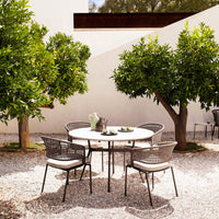 Outdoor Wicker Patio Dining Set with Table and Chairs, 5-Piece Garden Furniture for Balcony, Villa, Yard
