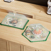 Foldable Food Cover Tent for Dining Table, Mesh Screen Food Protector, Reusable Dish Cover for Leftovers, Anti-Fly