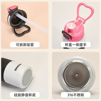 316 Stainless Steel Insulated Water Bottle with Handle and Straw, Large Capacity for Outdoor Sports
