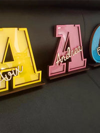 Personalized Wooden Alphabet Letter Piggy Bank for Kids