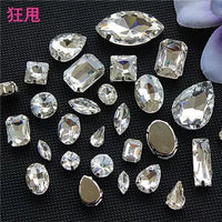 Clear Glass Sew-On Rhinestones for DIY Crafts, Clothing, Shoes, Bags, and Cosplay