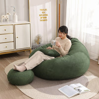 Suede Lazy Sofa Bean Bag Chair with EPP/EPS Filling, Recliner for Bedroom Balcony