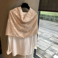 Embroidered Floral Sun Protection Shawl Scarf for Women - Lightweight & Breathable