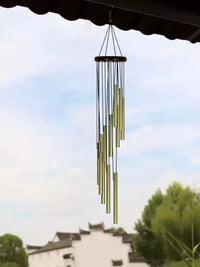 12-Tube Wind Chime Outdoor Patio Balcony Hanging Ornament Metal Tubes Colorful Bedroom New Camping Clear Bell Home Decor
