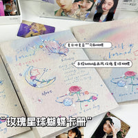 A5 Rose Planet Butterfly 4-Pocket Photocard Binder with Hard Cover for Kpop Photocards