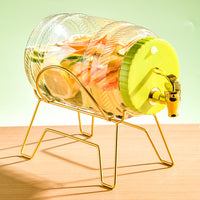 2025 Transparent Cold Water Pitcher with Faucet, Refrigerator Beverage Dispenser, Fruit Tea and Herbal Wine Container