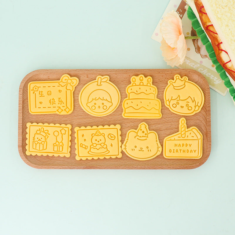 3D Cartoon Cookie Cutters for Kids, DIY Clay and Fondant Molds, Heart-shaped Biscuit Stamps