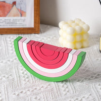 Wooden Rainbow Stacking Blocks Montessori Educational Toy for Kids