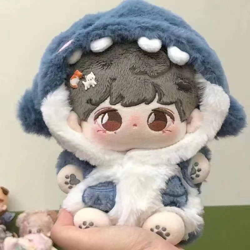 Cotton Doll Shark Hoodie Outfit Set for 20cm Plush Dolls